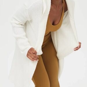 Cozy Open-Front White Knit Cardigan
